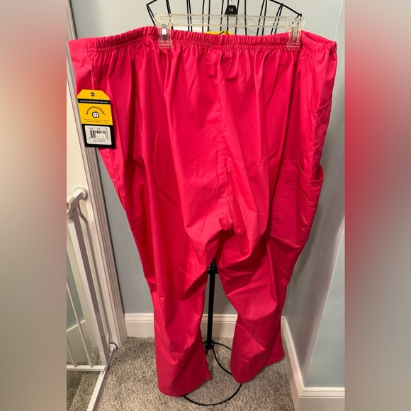 WonderWink Origins Women's Drawstring Flare Leg Scrub Pants-5026 5x 5XL Hot Pink - Picture 9 of 10